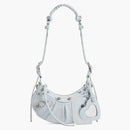 Balenciaga Le Cagole XS Rhinestones Shoulder Bag Light Blue