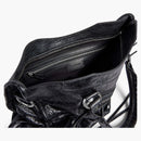 Balenciaga Le City Medium Bag in Black Arena Lambskin Shiny Silver Hardware Black (7977862AA9S1000)