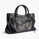Balenciaga Le City Medium Bag in Black Arena Storico Lambskin Brass Hardware Black (7977862BEK1000)