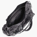 Balenciaga Le City Medium Bag In Steel Grey Metallized Arena Lambskin Shiny Silver Hardware Steel Grey (7977862aa9r1314)