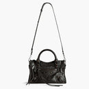 Balenciaga Le City Mini Bag en Black Arena Storico Hardware de latón Lambsker Negro (8063952abek1000)