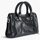 Balenciaga Le City Small Bag In Black Arena Lambskin Shiny Silver Hardware Black (8114422aa9s1000)