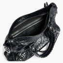 Balenciaga Le City Small Bag In Black Arena Lambskin Shiny Silver Hardware Black (8114422aa9s1000)