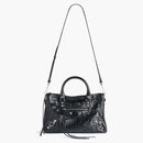 Balenciaga Le City Small Bag In Black Arena Lambskin Shiny Silver Hardware Black (8114422aa9s1000)