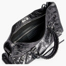 Balenciaga LE City Mała torba w stalowej szary metalizowana arena jagnięta błyszcząca srebrna stalowa szary (7977892AA9R1314)