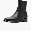 Balenciaga Leather Ankle Boot Black White Logo