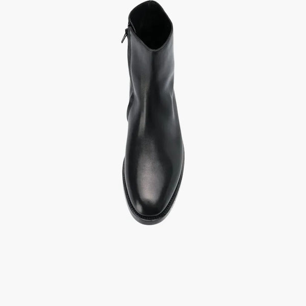 Balenciaga Leather Ankle Boot Black White Logo