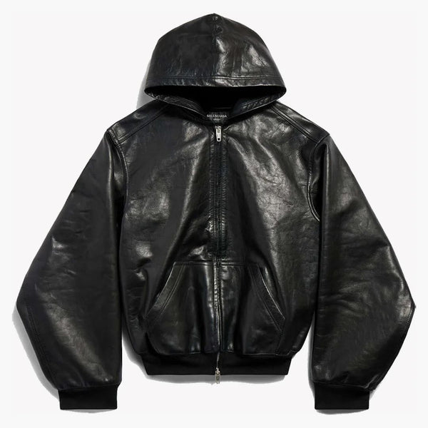Balenciaga forrado con cremallera de sudadera con capucha de ajuste grande