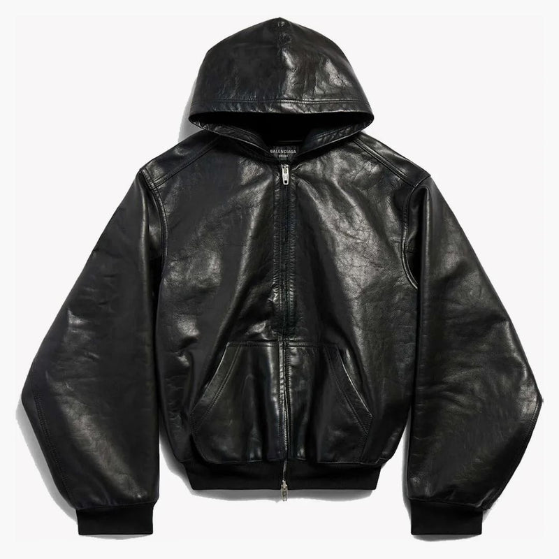 Balenciaga forrado con cremallera de sudadera con capucha de ajuste grande