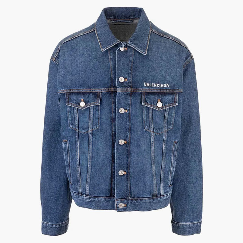 Balenciaga Logo denim Jacket Blue