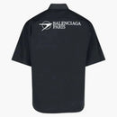 Balenciaga Logo-Embroidered Short Sleeve Shirt Black