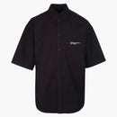 Balenciaga Logo-Embroidered Short Sleeve Shirt Black