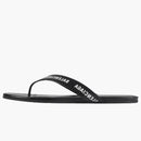 Balenciaga Logo Flip Flops Black White (women's)