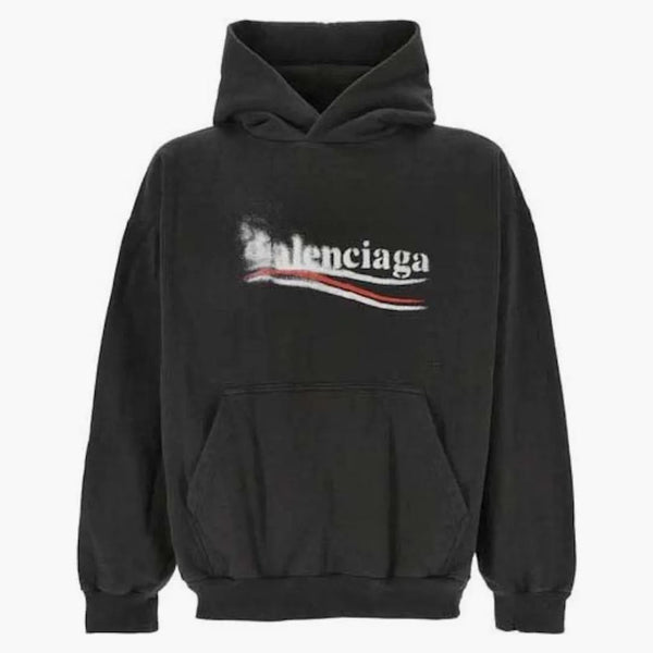 Balenciaga logo sudadera con capucha negra