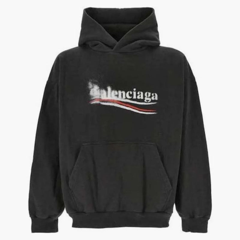 Balenciaga logo sudadera con capucha negra