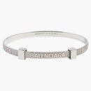 Balenciaga Logo Hoop Bracelet Silver
