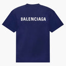 Balenciaga Logotipo Medium Fit Camiseta Marine Azul