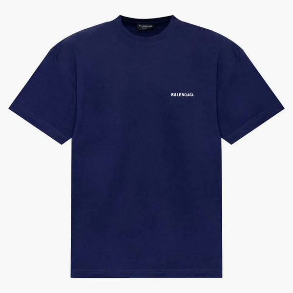Balenciaga Logotipo Medium Fit Camiseta Marine Azul