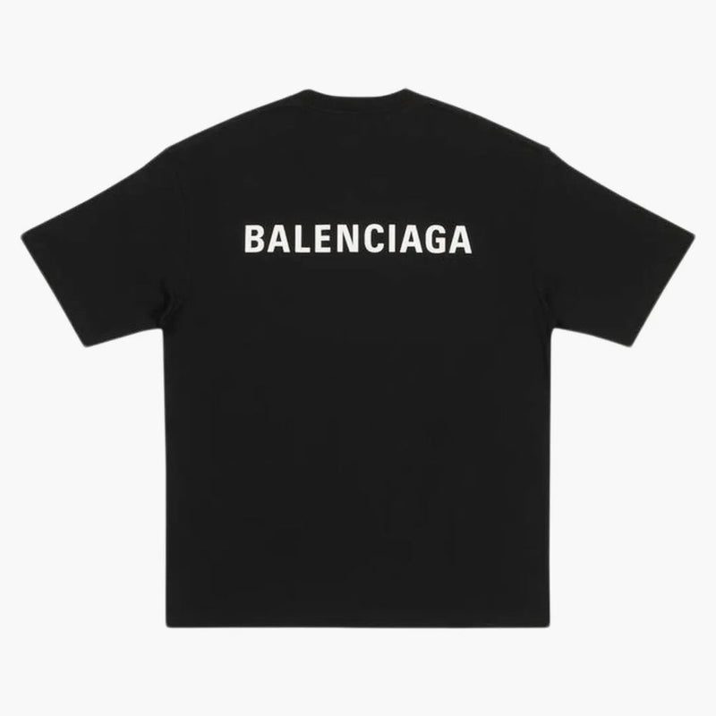 Balenciaga Logotipo Medium Fit Camiseta Negro