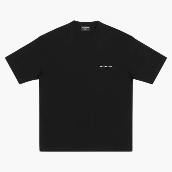 Balenciaga Logotipo Medium Fit Camiseta Negro