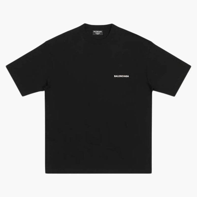 Balenciaga Logotipo Medium Fit Camiseta Negro