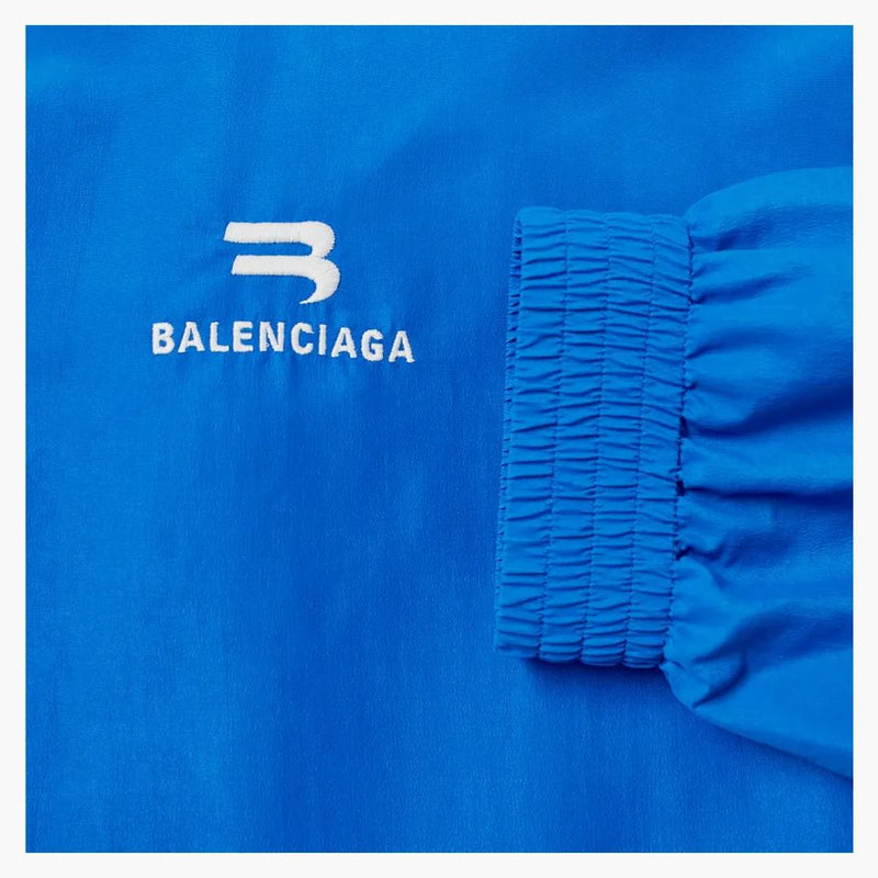 Balenciaga Logo Nylon Track Jacket Blue