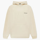 Balenciaga logotyp överdimensionerad huva tröja grädde/svart