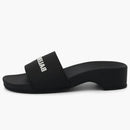 Balenciaga Logo Pool Clog Slide Black White (women's)