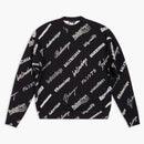 Balenciaga Logo Print Crewneck Sweater Black