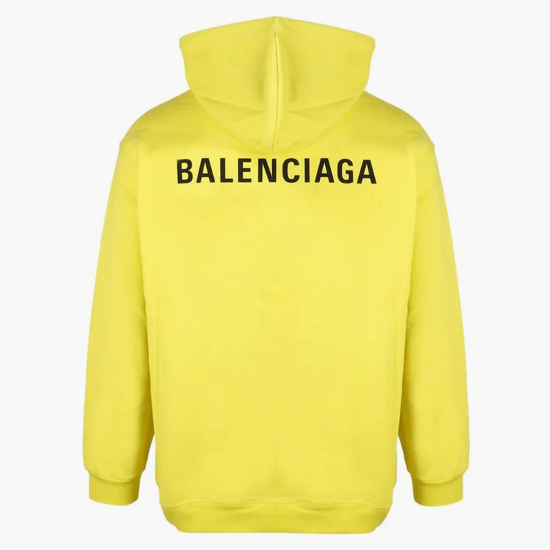 Balenciaga Logo Print Hoodie Yellow