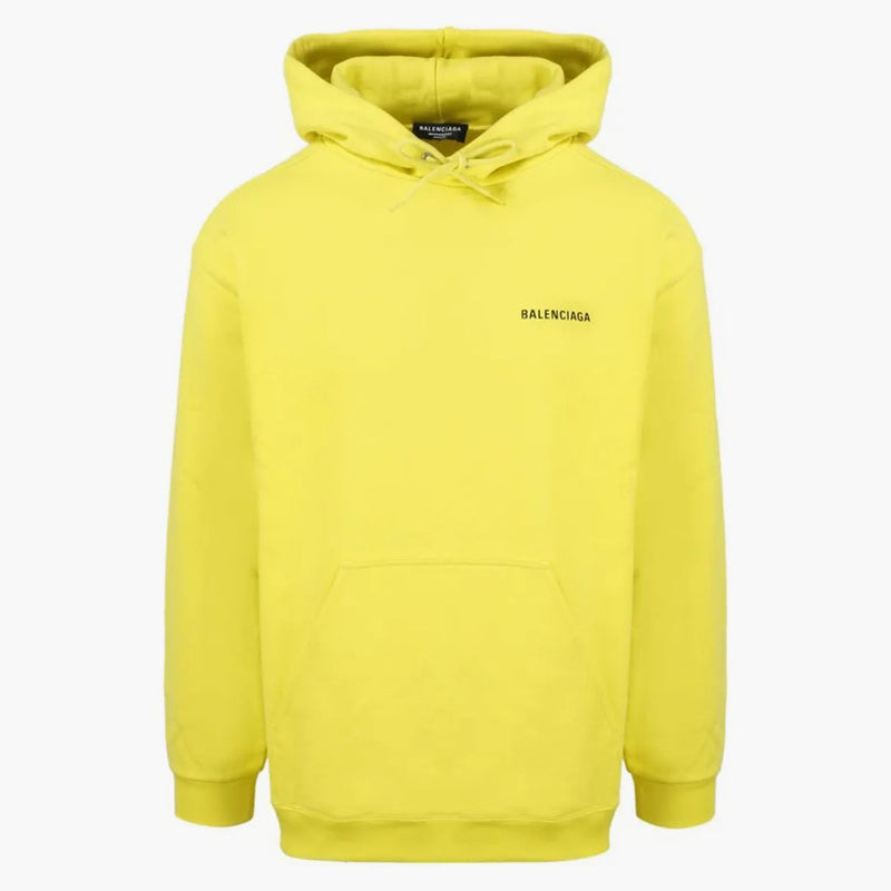 Balenciaga Logo Print Hoodie Yellow