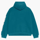 Balenciaga Logo-Print Maison Hooded Sweatshirt Petrol Blue