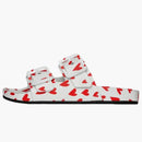 Balenciaga Logo Print Mallorca Flat Sandals White Red Hearts (women's)