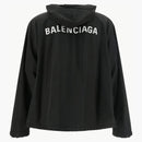 Balenciaga Logo Printed Nylon Oversized Jacket Black