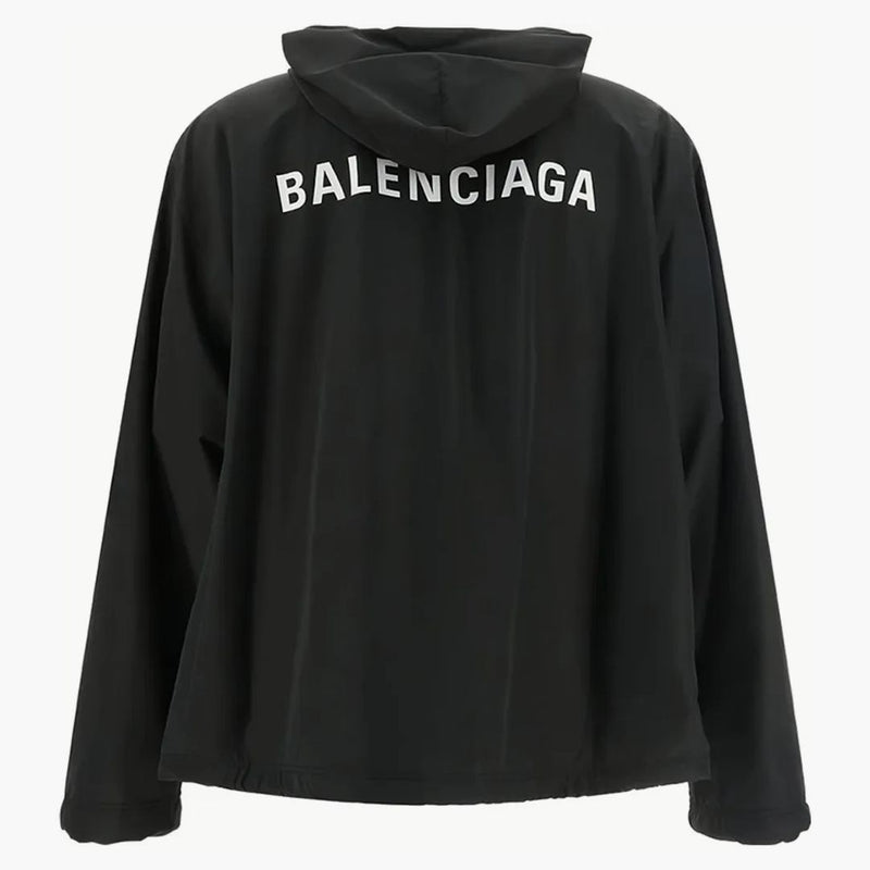 Logo Balenciaga Tištěné nylonové nadměrné bundy černé