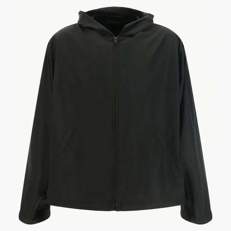 Logo Balenciaga Tištěné nylonové nadměrné bundy černé