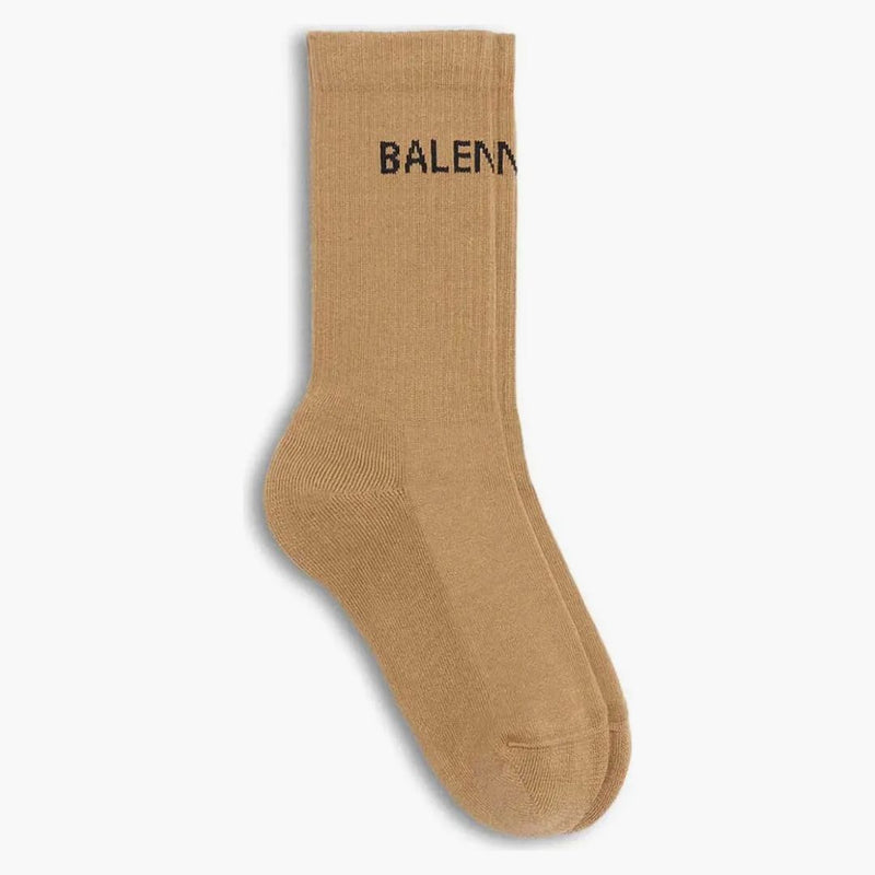 Balenciaga logo socks beige
