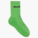 Balenciaga Logo Socks Neon Green/Black