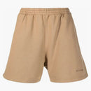 Balenciaga logo sweat shorts camel