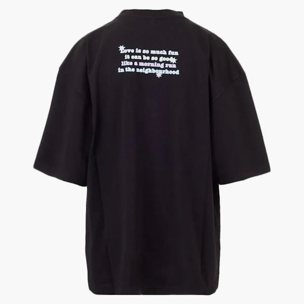 Balenciaga Love Bear Camiseta de gran tamaño para mujer Negro