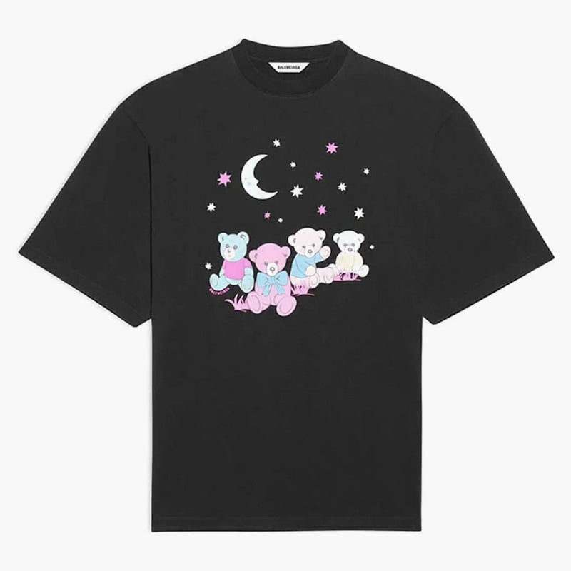 Balenciaga Love Bear Camiseta de gran tamaño para mujer Negro