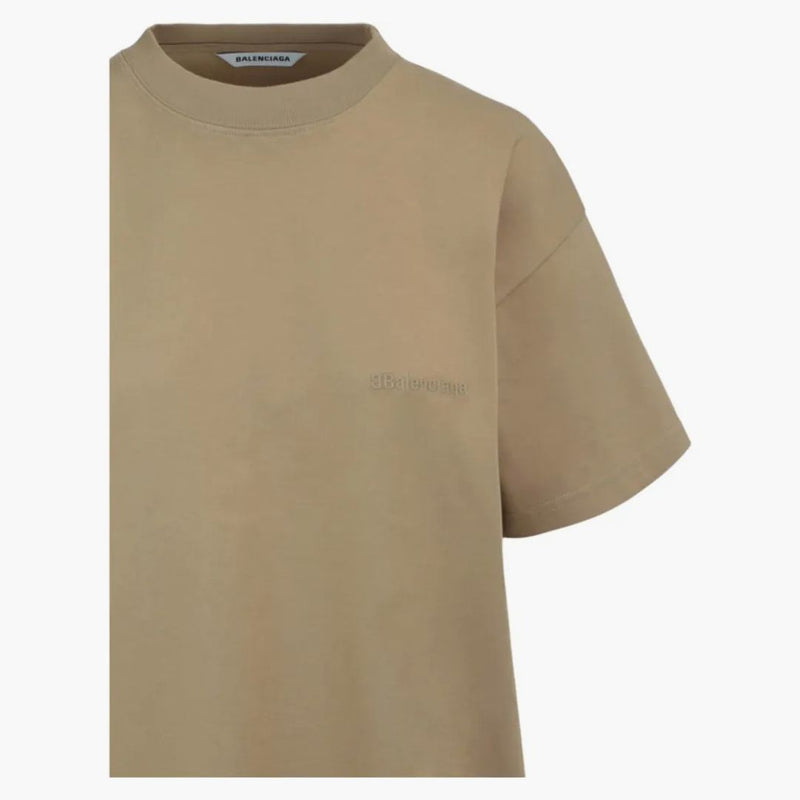 Balenciagaga Medium Fit Logo T-Shirt Oat