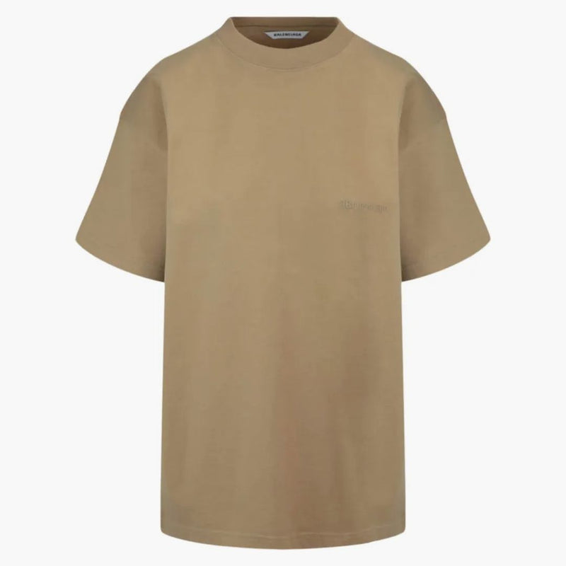 Balenciagaga Medium Fit Logo T-Shirt Oat