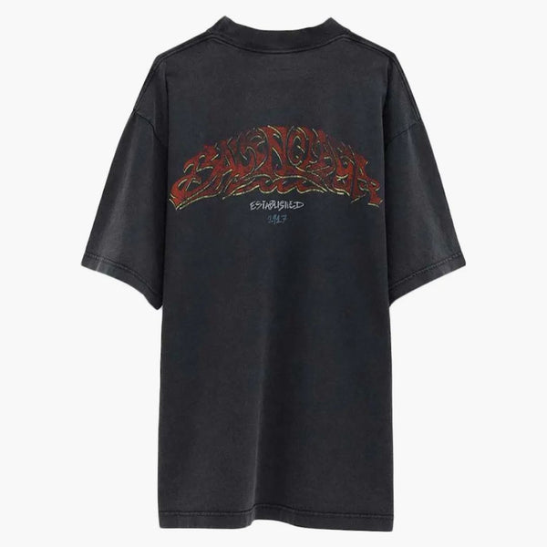 Camiseta de ajuste mediano Balenciaga gris oscuro
