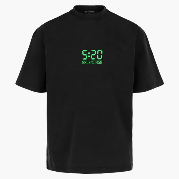 Balenciaga Medium Fit Camiseta Lavado Negro/Verde