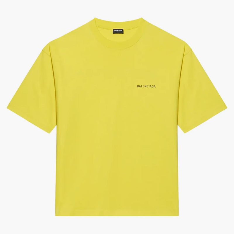 Balenciaga Medium Fit Vintage LOGO LOGO EMPRESO Camiseta Amarillo