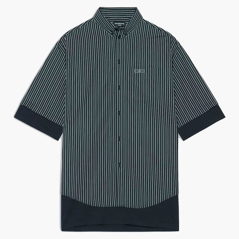 Balenciaga para hombre BB icono camisa en capas negras