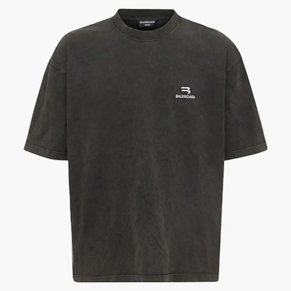 Balenciaga para hombre B camiseta de ajuste medio vintage negro