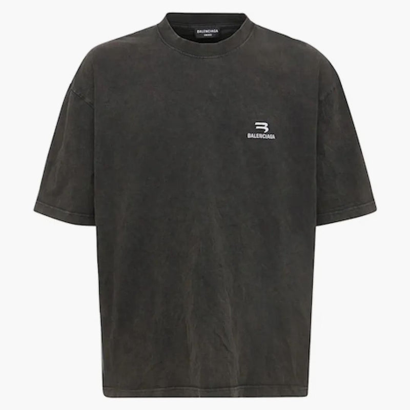 Balenciaga para hombre B camiseta de ajuste medio vintage negro