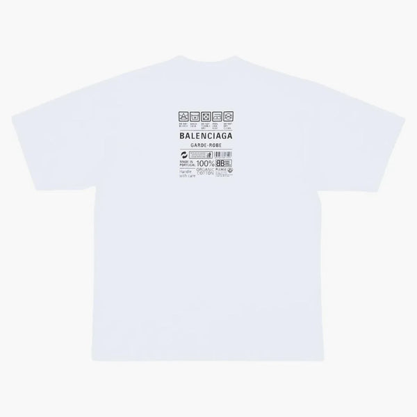 Camiseta Medium Fit de Balenciaga Men's Care Fit White/Black